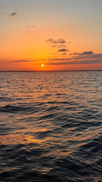 Dramatic orange sunset over the Indian Ocean